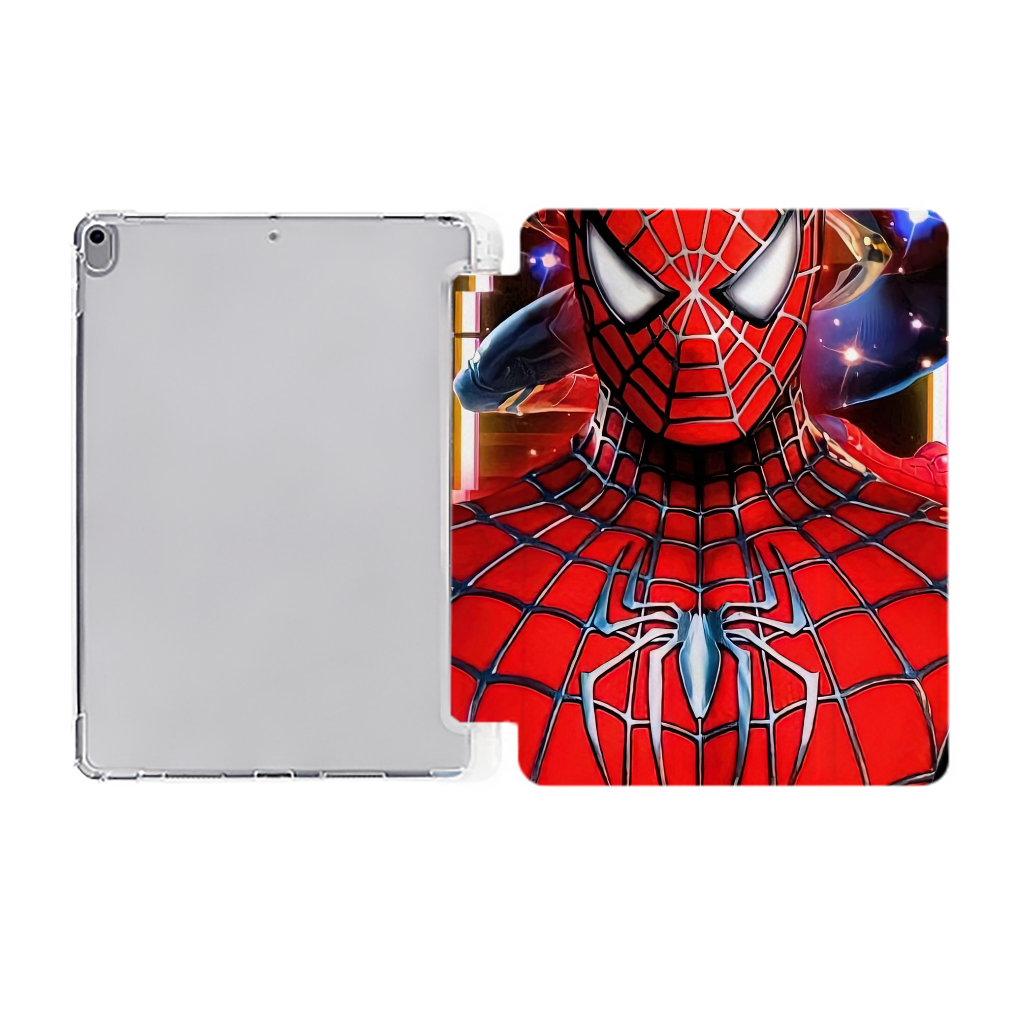 （画像用） Spider Man スパイダーマン IPad ケース ペン収納付き 三つ折りスタンド PUレザー×シリコン 対応機種9.5/10.5/10.9インチ